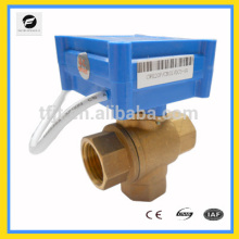 3-way DC5V CWX20P Brass Female-Female-Female DN15 L-flow motor ball valve